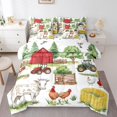 thumbnail image 1 of Rustic Farm Comforter Set King,Cute Cow Cattle Chicken Farmhouse Animal Bedding Set,Red Cabin Farm Tractor Botanical Trees Bed Set 7 Pieces(Comforter+Fitted+Flat Sheet+Pillowcase+Pillow Cover), 1 of 5