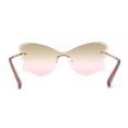 thumbnail image 4 of Womens Bubbly Butterfly Beveled Rimless Shield Sunglasses Gold - Brown Pink, 4 of 4