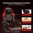 thumbnail image 3 of GOOSEA Gaming Chair with Shiatsu Massage for Neck, Lumbar Support, Ergonomic High Back Recliner for Home Office, Adjustable Height Computer Desk Chair with Premium Comfort Design, Red, 3 of 7