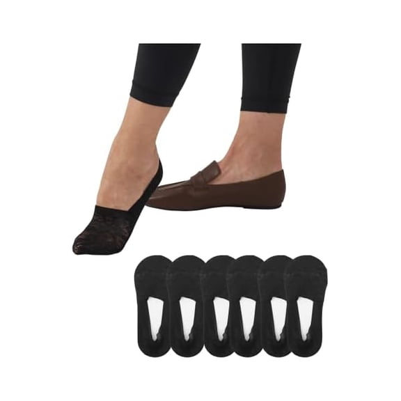 Eryueer Flammi Women's No Show Liner Socks Non Slip Cotton Bottom Socks for Sneaker Lofer