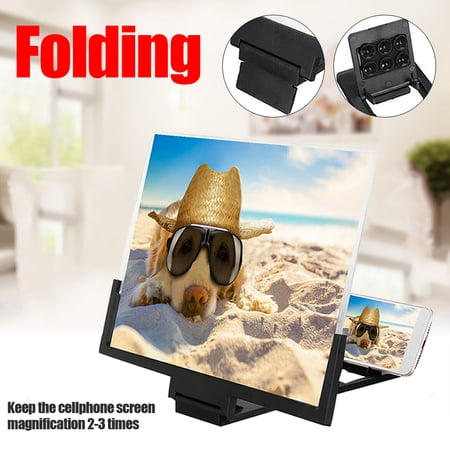 14 Inch Screen Magnifier for Cell Phone Folding 3D HD Magnifying Radiation Protection Screen Enlarger Foldable Phone Stand with Screen Amplifier for Movies Videos and Gaming