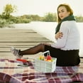 thumbnail image 4 of Collapsible Storage Shopping Basket,Collapsible Reusable Plastic Grocery Shopping Baskets,Plastic Grated Wall Stackable Basket/Tote Portable Storage Basket with Handles for Picnic Camping Organizing, 4 of 6