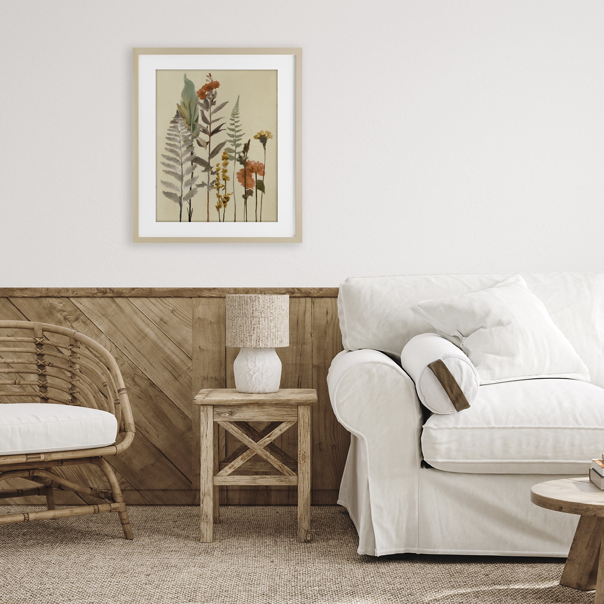 Stupell Industries Fall Botanicals and Ferns Birch Framed Print Under Glass, design by Elizabeth Medley