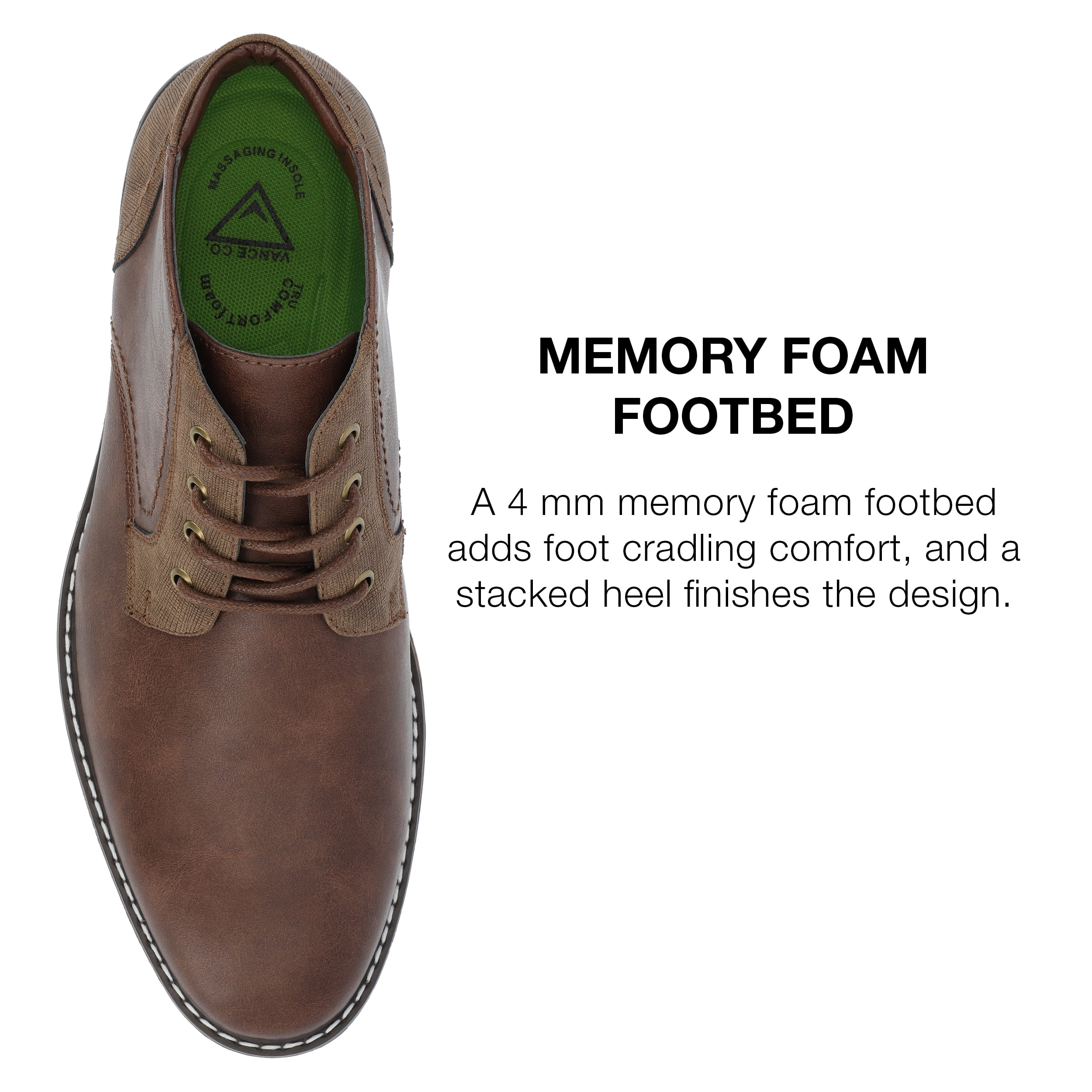 Vance Co. Mens Franco Tru Comfort Foam Lace-up Round Toe Chukka Boot