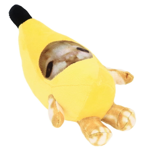 Jouet en Peluche Chat Banane Amusant Décompression Animaux en Peluche Doux pour Décoration Intérieure