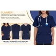 thumbnail image 5 of Yuanlook Women's V-Neck Scrub Tops with Big Front Pocket,Comfortable Stretch Short Sleeve Working Uniform Summer Nursing Tops for Women S-XXL, 5 of 6
