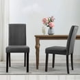 thumbnail image 2 of Subrtex Urban Style PU Leather Parsons Dining Chair Waterproof Dirt resistant Dining Chair, Set of 6, Black, 2 of 6