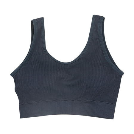 

Qcmgmg Sexy Lightly Tank Bra for Women Wireless Padded Bras Women s Comfort Sports Bralette