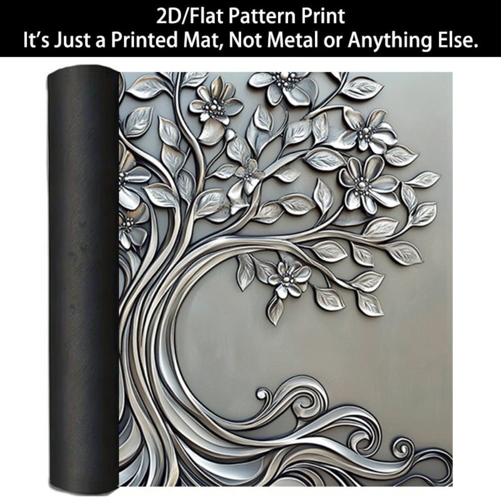 1 2D/flat stove cover protection pad, embossed with floral root tree pattern design, 28.3x20.5 inches (72×52cm), easy to clean, perfectly suitable for any kitchen, washing machine, dryer, stove panel