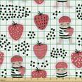 thumbnail image 2 of Ambesonne Cartoon Fabric by the Yard Upholstery, Little One in Strawberry, 1 Yard, Dark Pink and Charcoal Grey, 2 of 5