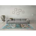 thumbnail image 3 of Ahgly Company Indoor Round Animal Light Blue Traditional Area Rugs, 6' Round, 3 of 4
