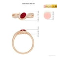 thumbnail image 4 of ANGARA Natural Solitaire Oval Ruby Twisted Ribbon Ring with Pave Diamond Accents in 14K Rose Gold for Women (Size-6x4mm) | July Birthstone Jewelry for Her, 4 of 9