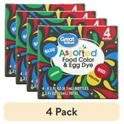 (4 pack) Wilton Great Value Assorted Food Color and Egg Dye, 1.2 oz.