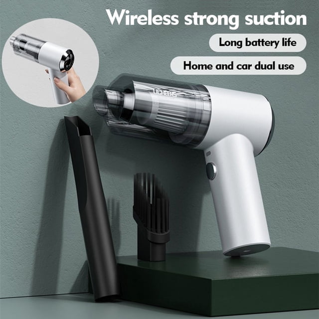 Mini aspirador de coche inalámbrico, aspirador superfuerte de 3500 Pa, portátil, de mano, para oficina, coche, hogar, blanco