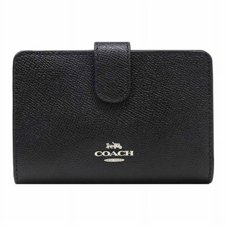 Coach Crossgrain Leather Medium Corner Zip Wallet, Black - Walmart.com
