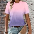 thumbnail image 2 of Taqqpue Womens Summer Tops Solid Color Short Sleeve Round Neck Basic T Shirts Loose Fit Workout Outfit Blouses, 2 of 5