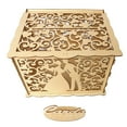 thumbnail image 2 of Vintage Wedding Card Box with Lock - Handmade Wooden Gift Money Holder for Bridal Shower, Anniversary, Party Decor - 11.8 x 9.4 x 8.8 Inch Rustic Plywood Keepsake Chest, 2 of 8