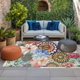 thumbnail image 2 of Boho Floral Outdoor Rug for Patio/Deck/Porch, Non-Slip Large Area Rug 5 x 7 Ft, Bohemia Colorful Mandalas Botanical Flower Indoor Outdoor Rugs Washable Area Rugs, Reversible Camping Rug Carpet Runner, 2 of 8