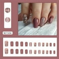 thumbnail image 5 of Fofosbeauty 24pcs Press on False Nails, Coffin Fake Acrylic Nails, Purple Glitter, 5 of 9