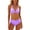 Light Purple, variant on Bikini Sets for Women Halter Push Up Triangle Bikini Top with High Waisted Swim Bottom Two Piece Swimsuit Bathing Suit