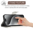 thumbnail image 4 of for iPhone 15 Pro Wallet Case, Elegant Card Holder Cash Slot PU Leather Kickstand Shoulder Strap Shockproof Protective Flip Women Girls Case Cover for iPhone 15 Pro, White, 4 of 6
