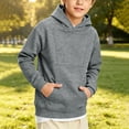 thumbnail image 3 of GigrtiJin Long Sleeve Hoodie Sweatshirts for Boys Basic Crop Sweatshirts Kids Pullover Outdoor Sweatshirts with Pocket, 3 of 3