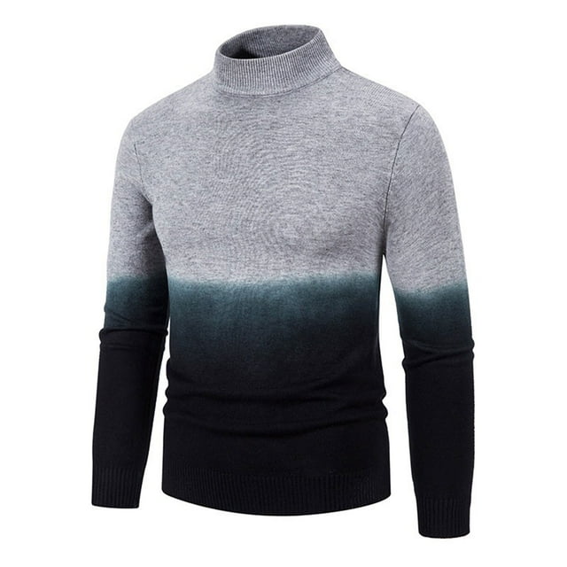 Weiqiqre Chandails pour Hommes, Coupe Ajustée, Col Roulé, Pull Décontracté, Léger, Côtelé