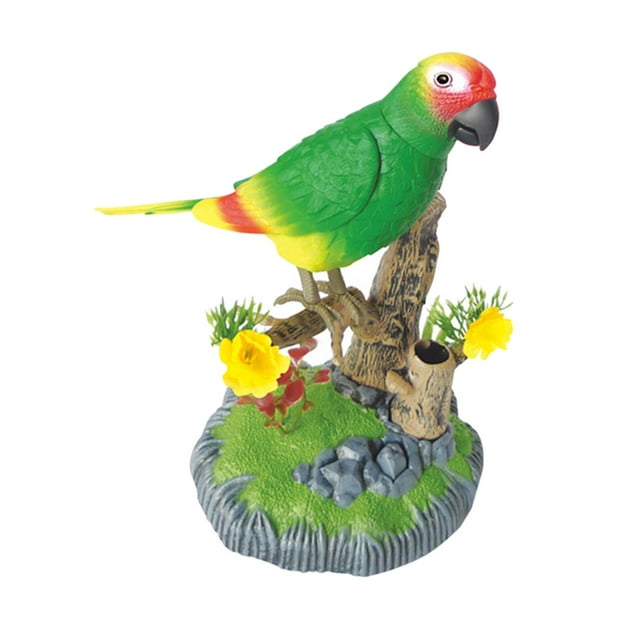 Juguete de pájaro electrónico de plástico interesante lindo para de Verde Zulema Sonido activado