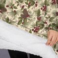 thumbnail image 3 of Oversized Wearable Blanket Hoodie,Beige Christmas Pine Cone Pattern Sherpa Blanket Hoodie with Super Pockets,Super Warm Fuzzy Pullover for Women & Men, 3 of 6