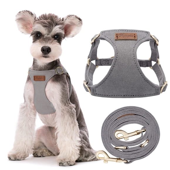 Arnés para perros pequeños con forma de corbata para perros pequeños, talla S, color plateado y gris