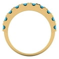 thumbnail image 5 of 1 ctw Wedding Band for Women - 18K Yellow Gold Simulated Turquoise Stackable Eternity Ring, 5 of 6