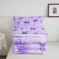 thumbnail image 5 of Manfei Coquette Bow Full Size Comforter Sets,Purple Dreamy Bowtie Bedding Comforter Set,Reversible,3-Piece,1 Comforter and 2 Pillowcases, 5 of 7