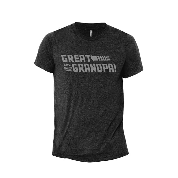 Great Grandpa Men's Modern Fit Fun Casual T-Shirt Printed Graphic Tee Charcoal Grey Large