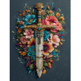 thumbnail image 1 of Fantasy Sword Flower Canvas Wall Art 15.75x11.81 Inches, 1 of 8