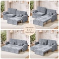 thumbnail image 5 of Aiho Modular Sleeper Sofa Bed, 6-in-1 Convertible Couch with 2 Independent Extendable Seats, No Assembly Space-Saving Loveseat for Apartment, Small Living Room - Gray, 5 of 11