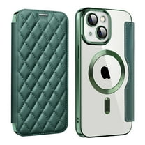 Allytech Flip Case for Apple iPhone 14 Plus, Magsafe Case Wireless Charging Support Anti-Scratch Shockproof Cards Holder Wallet Case Cover for iPhone 14 Plus - Darkgreen