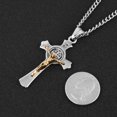 thumbnail image 6 of HZMAN Stainless Steel Saint St St. Benedict Crucifix Cross Pendants Necklace INRI (Gold & Silver), 6 of 7