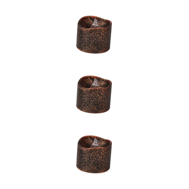 Langgg Black Flameless LED Candle Flickering Tea Light Candle for Wedding Decor Style A 3Set