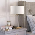 thumbnail image 6 of 27" Brass Glass Table Lamp With White Drum Shade, 6 of 9