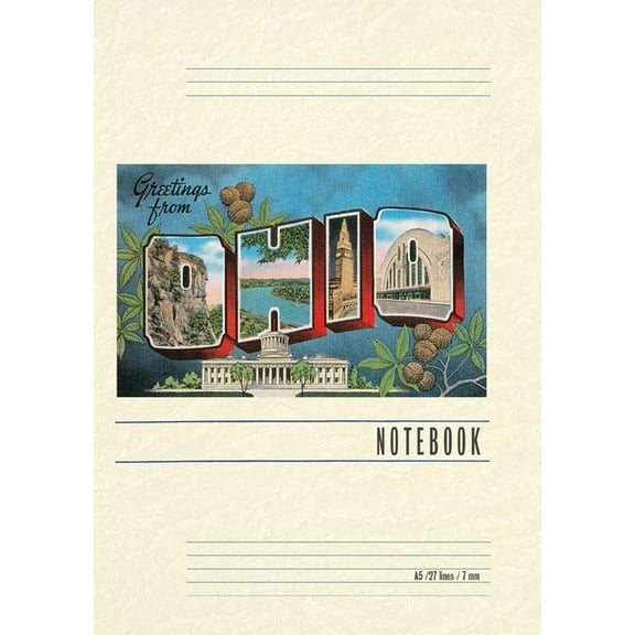 Vintage Lined Notebook Greetings from Ohio, (Paperback)