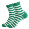 thumbnail image 3 of Baqcunre Crew Socks for Women, Womens Green Casual Stripe Printed Thick Cotton Saint Holiday Comfortable Medium Socks, White Socks Women Crew, Womens Crew Socks Size, 3 of 7