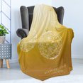 thumbnail image 4 of Christmas Soft Flannel Fleece Throw Blanket, Merry Xmas Round Baubles Hanging in the Air Advent Season Feelings Day Art Print, Cozy Plush for Indoor and Outdoor Use, 60" x 80", Mustard, by Ambesonne, 4 of 5