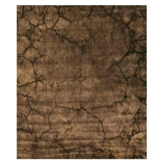 EORC KA101CC5X8 5 x 8 ft. Tie-Dye Handmade Wool Dip Dyed Contemporary Abstract Rug, Brown - Rectangle