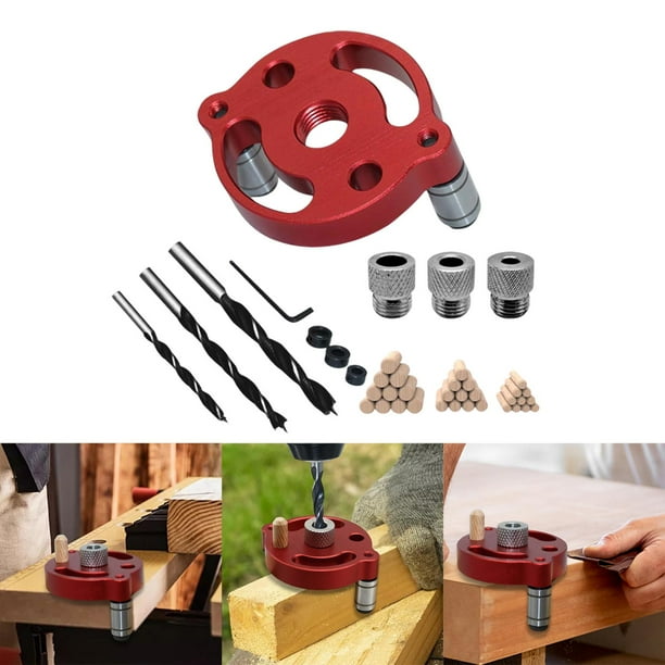 Vertical Self Centering Dowel Jig Wood Hole Drill Bit Set with