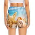 thumbnail image 2 of Rocae Beach Starfish Shell for Women's Athletic Shorts Quick Dry Workout Hiking Shorts With Pockets for Running, Yoga, Gym, Sports Small, 2 of 9