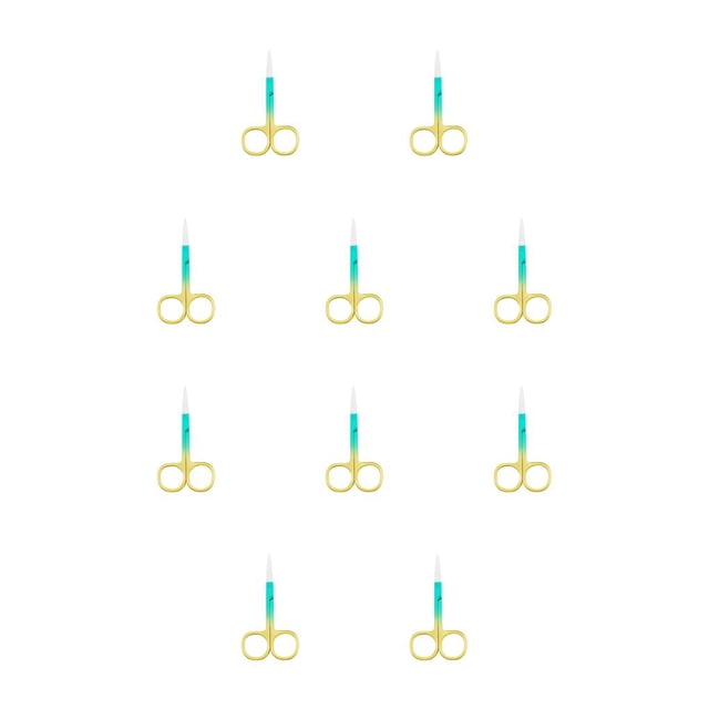 Vogacara Pinzas para cutículas de uñas, tijeras de acero inoxidable, galvanoplastia, impermeables, de mano, accesorio para el hogar, Spray verde dorado Pulverizar Oro Verde 10piezas