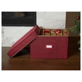 thumbnail image 4 of Ornament Storage Box, Red - Heavy Duty Holiday Decor Organizer with Dividers, 4 of 9