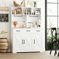 thumbnail image 2 of Homfa 60"Tall Kitchen Pantry with Hutch, 3 Drawers Coffee Bar with 3 Doors, Hutch Cabinet with Adjustable Shelf for Dining Room, White, 2 of 7