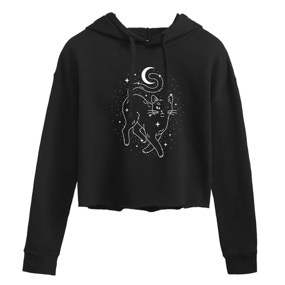 Intsant Message - Star Cat - Celestial - Witchy - Constellation - Womens Cropped Hoodie