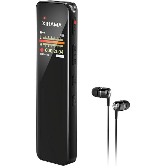 64GB Digital Voice Recorder with Playback, A-B Repeat, Variable Speed Play, Voice Activated Recorder for Lectures, Recording Monitoring, Password Protection, Recording Device, Digital Audio Recorder
